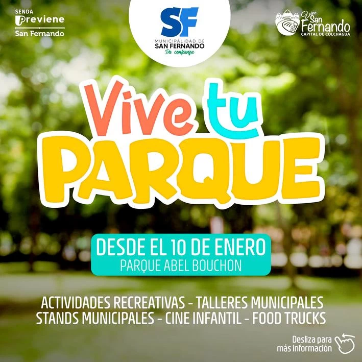 Municipalidad De San Fernando Lanza Programa “vive Tu Parque” 